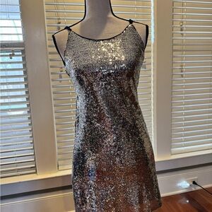Glamorous Silver Sequin Mini Dress